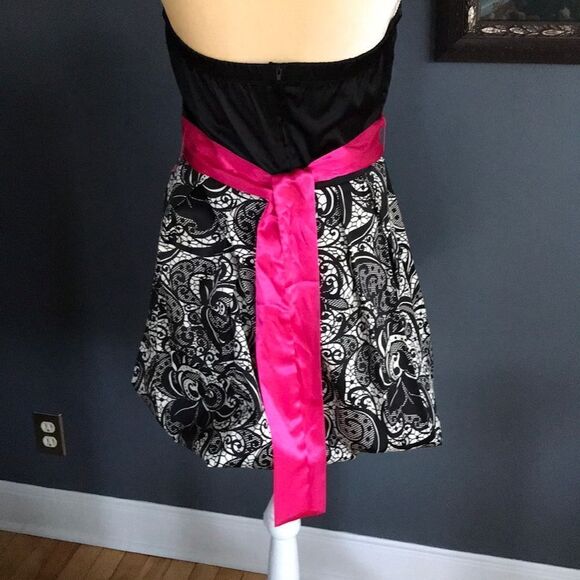 Ruby rox solid black bodice/print skirt mini, 11 - Picture 5 of 6